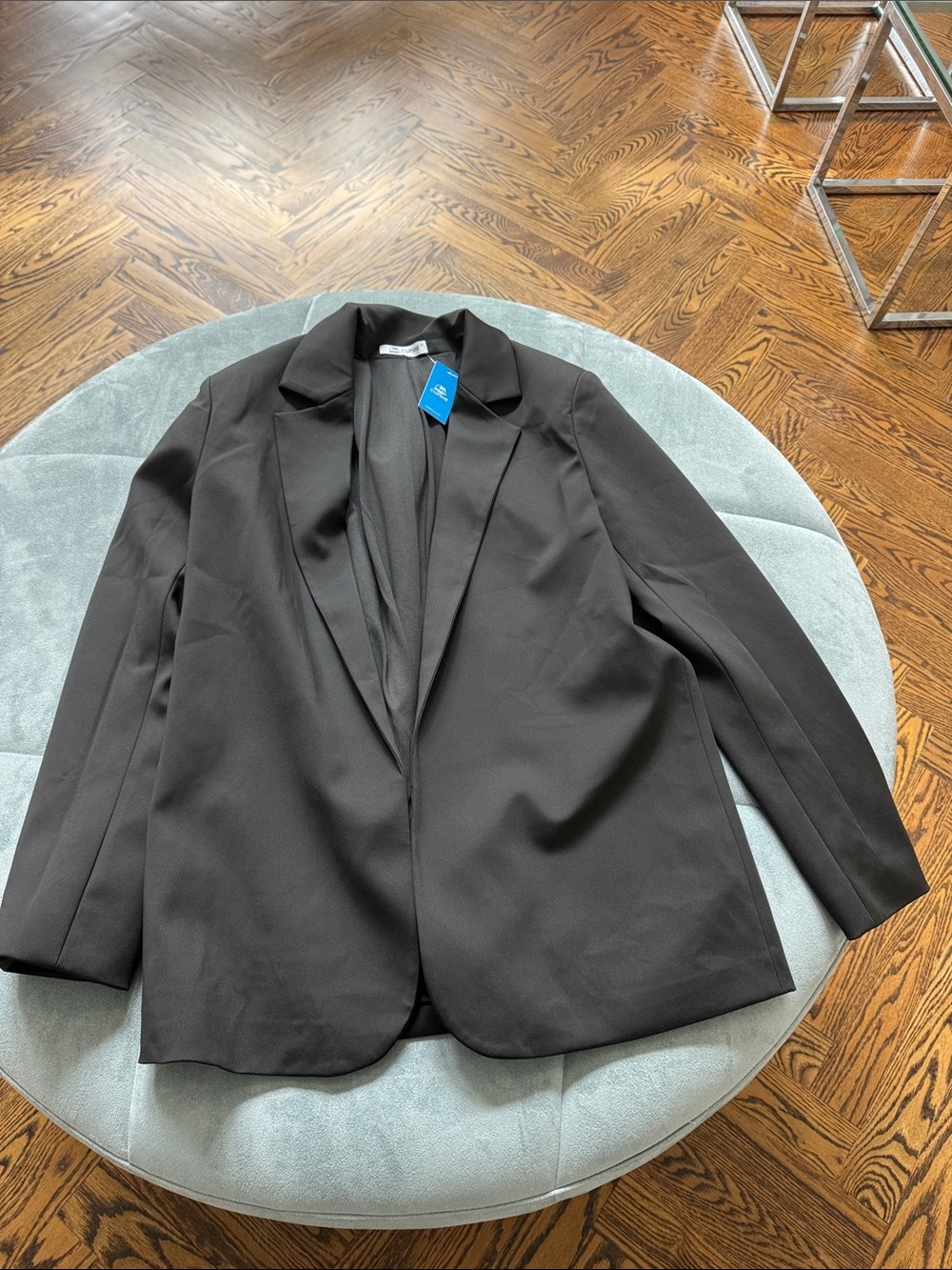 Cupshe Black Open-Front Blazer with Blue Branded Tag